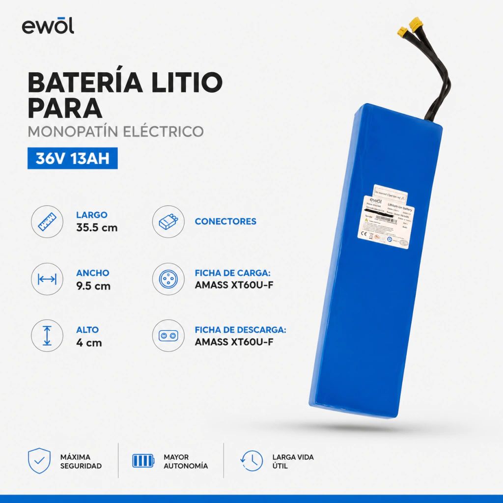Batería Litio Monopatín Eléctrico 36v 13Ah