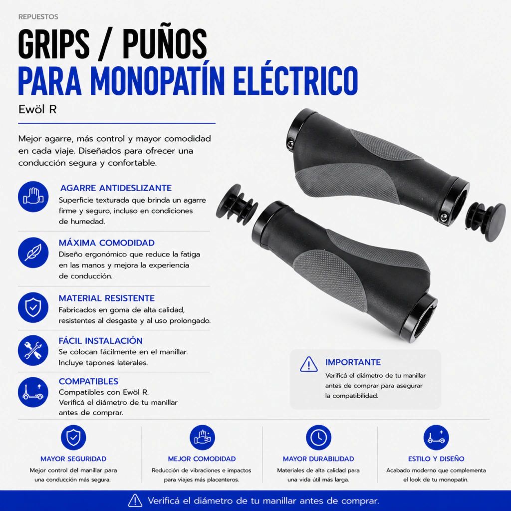 Grips Puños Para Monopatin Electrico Ewol R